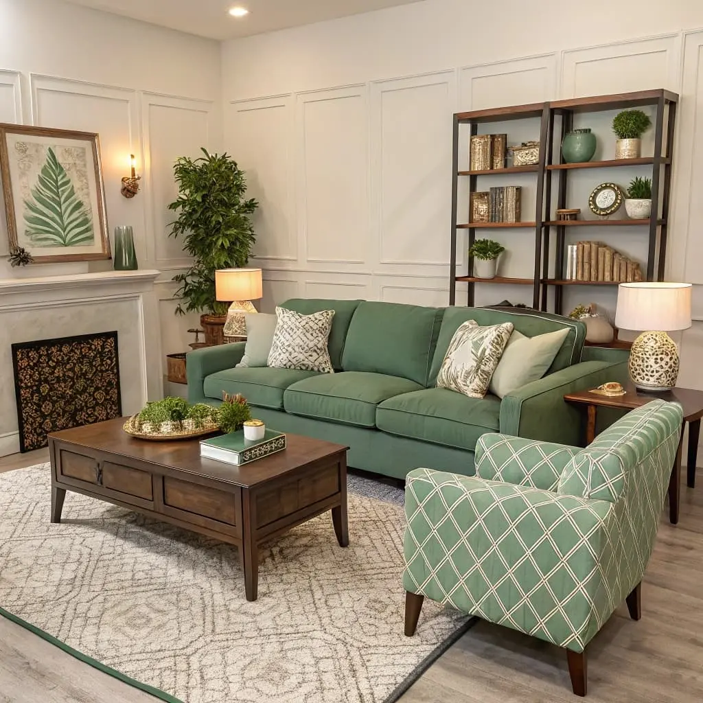 green sectional furniture