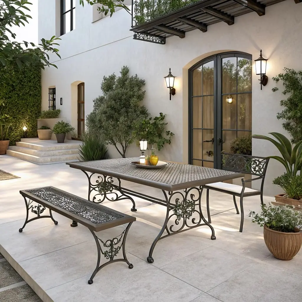 wrought iron garden table set