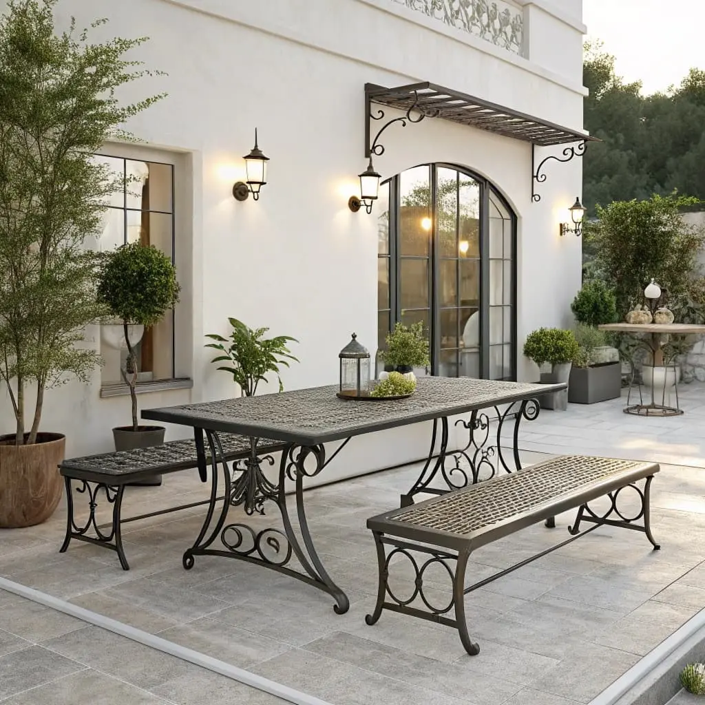 wrought iron garden table set