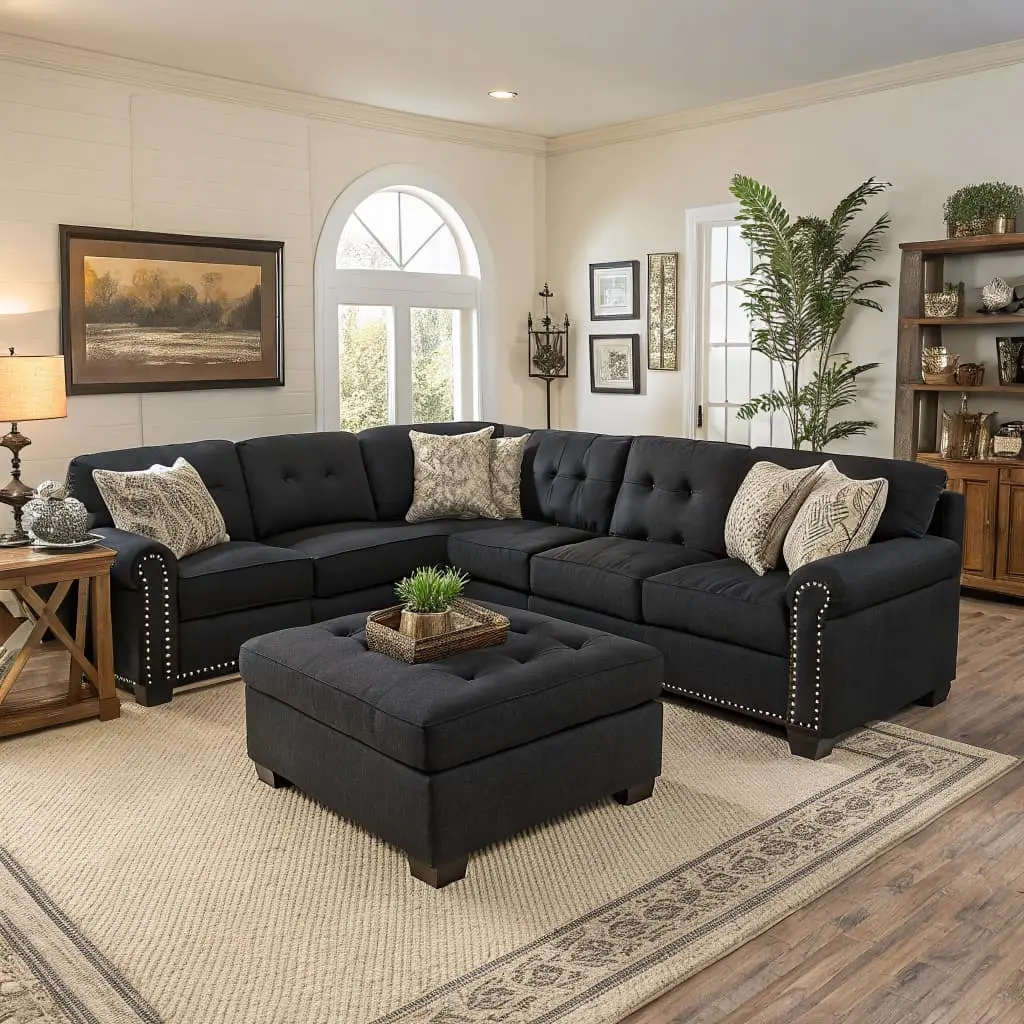 black sectional couch