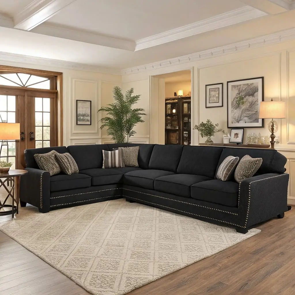 black sectional couch