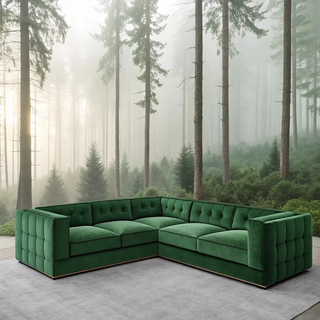 green sectional sofa
