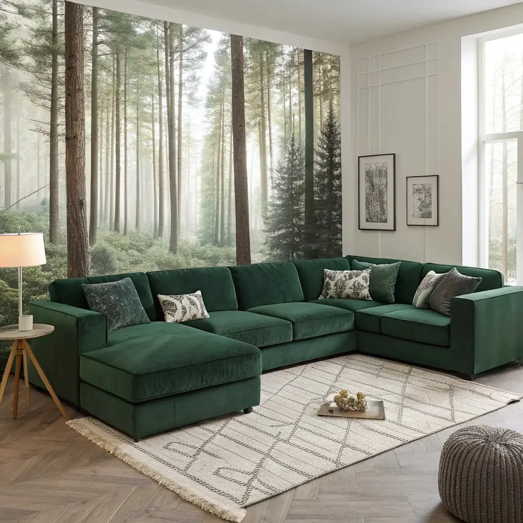 green sectional sofa