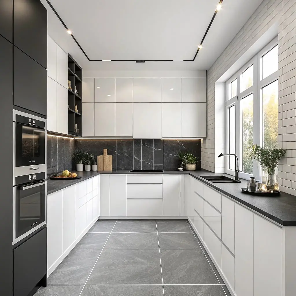black & white kitchen decor
