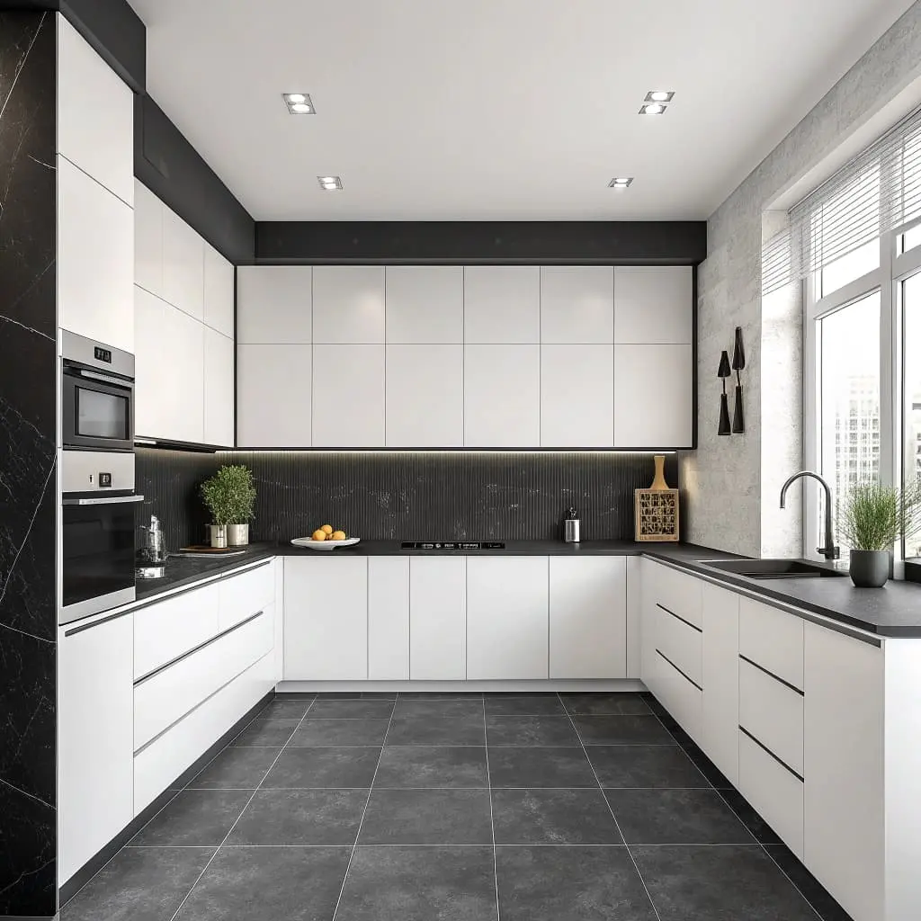 black & white kitchen decor