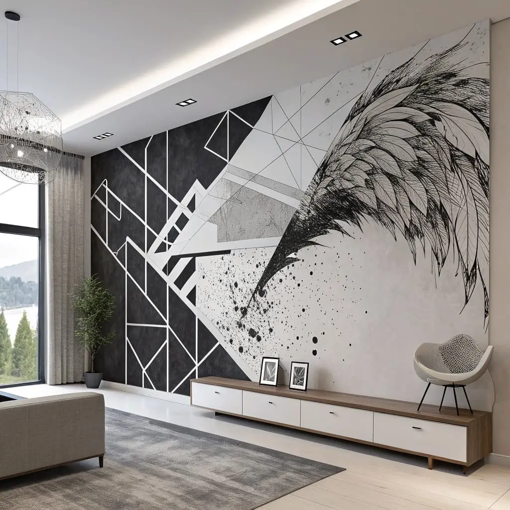 black and white wall decor