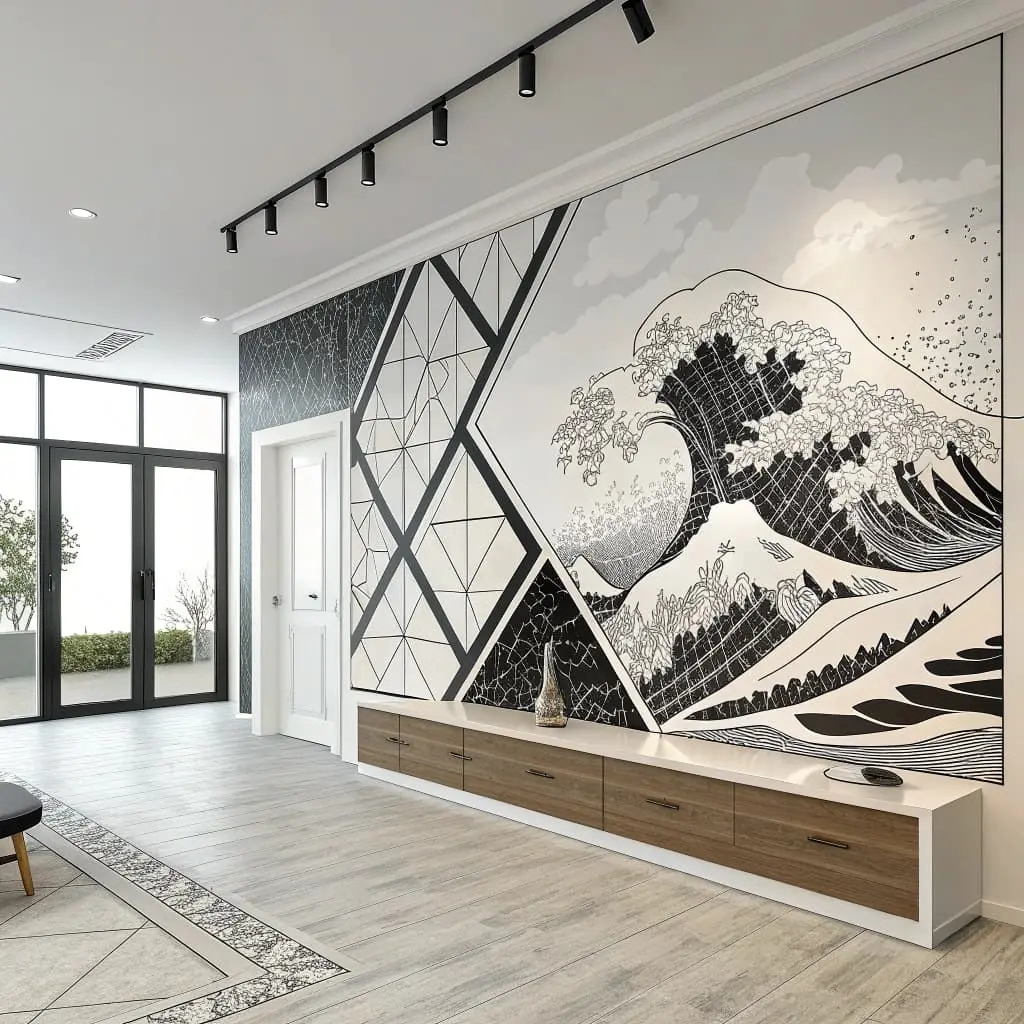 black and white wall decor