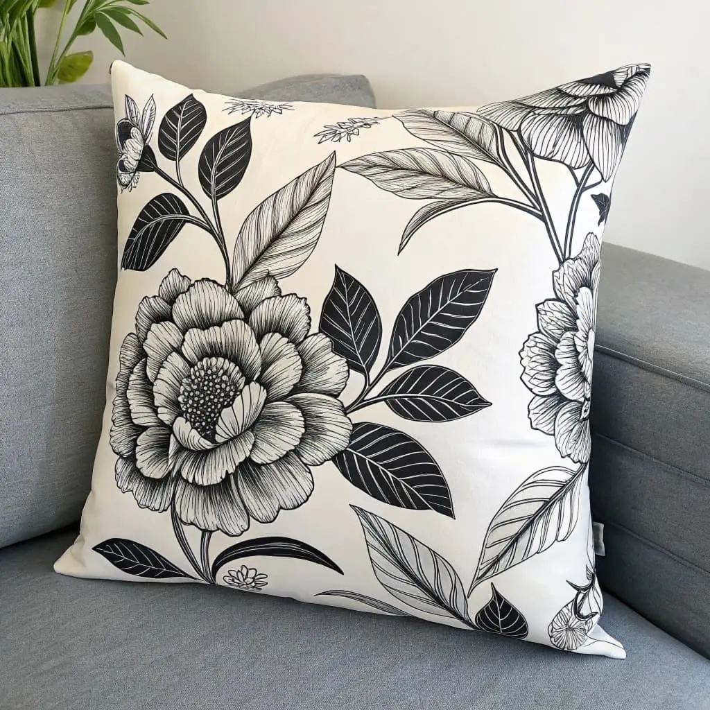 black and white decorative pillows