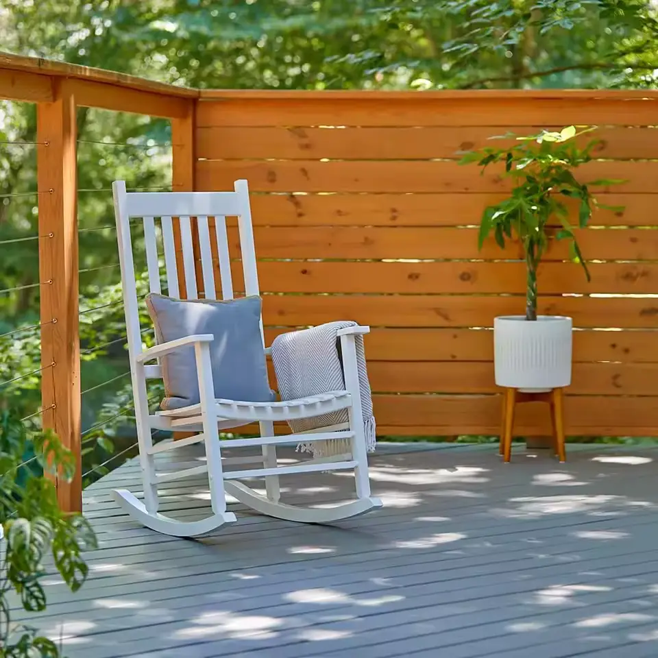 white rocking chairs