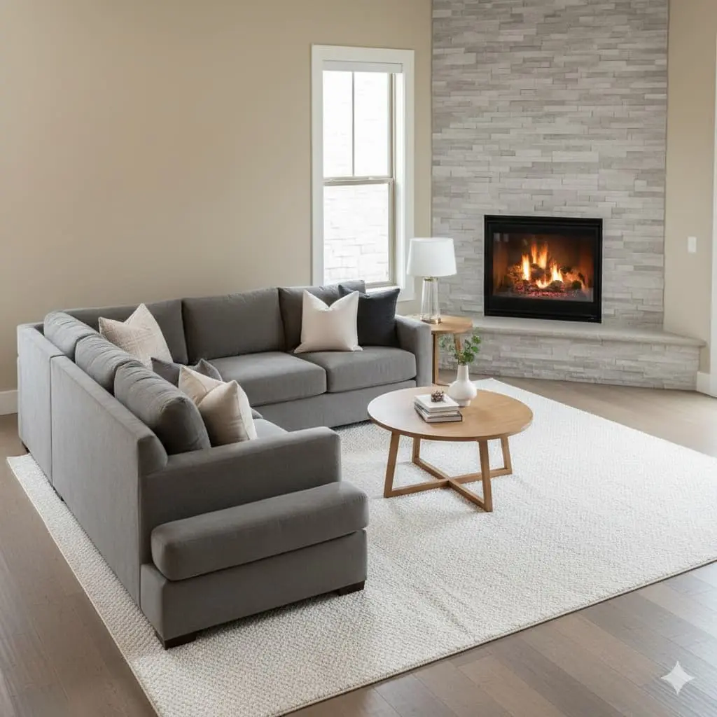 living room arrangements with fireplace