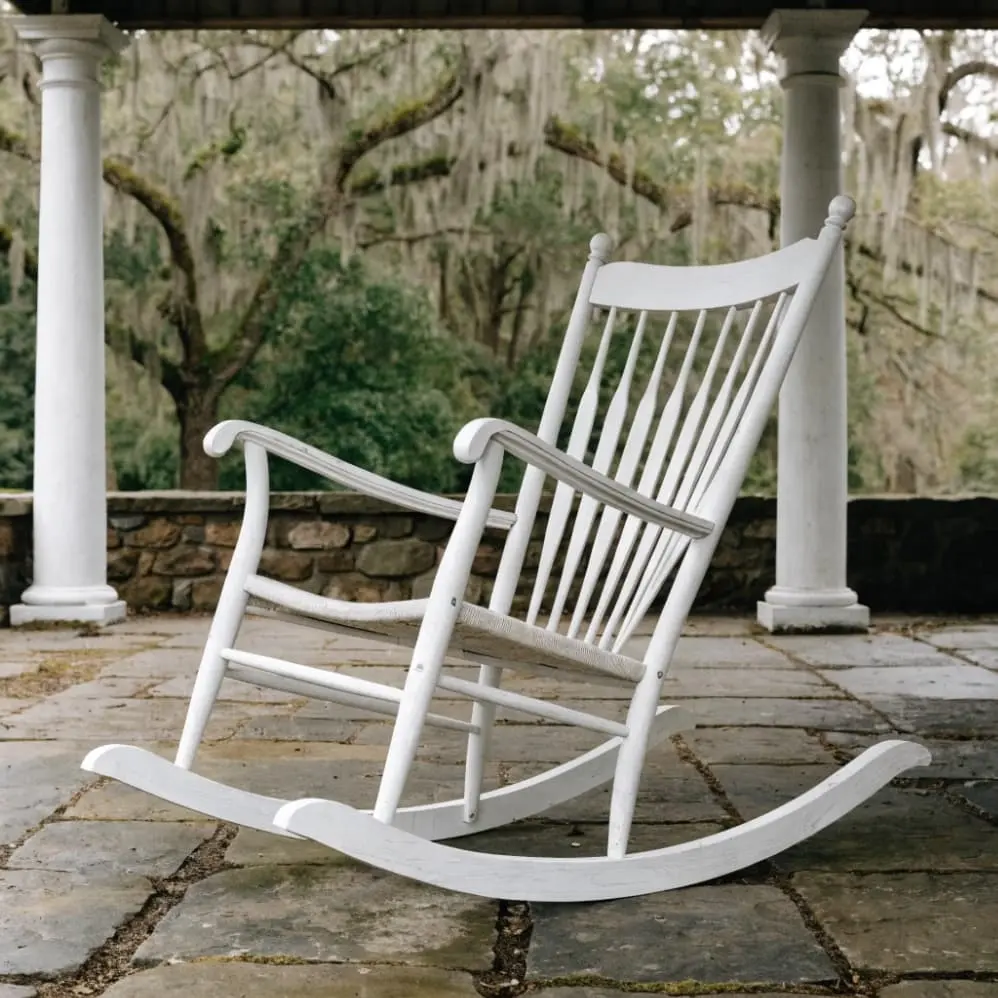 white rocking chairs