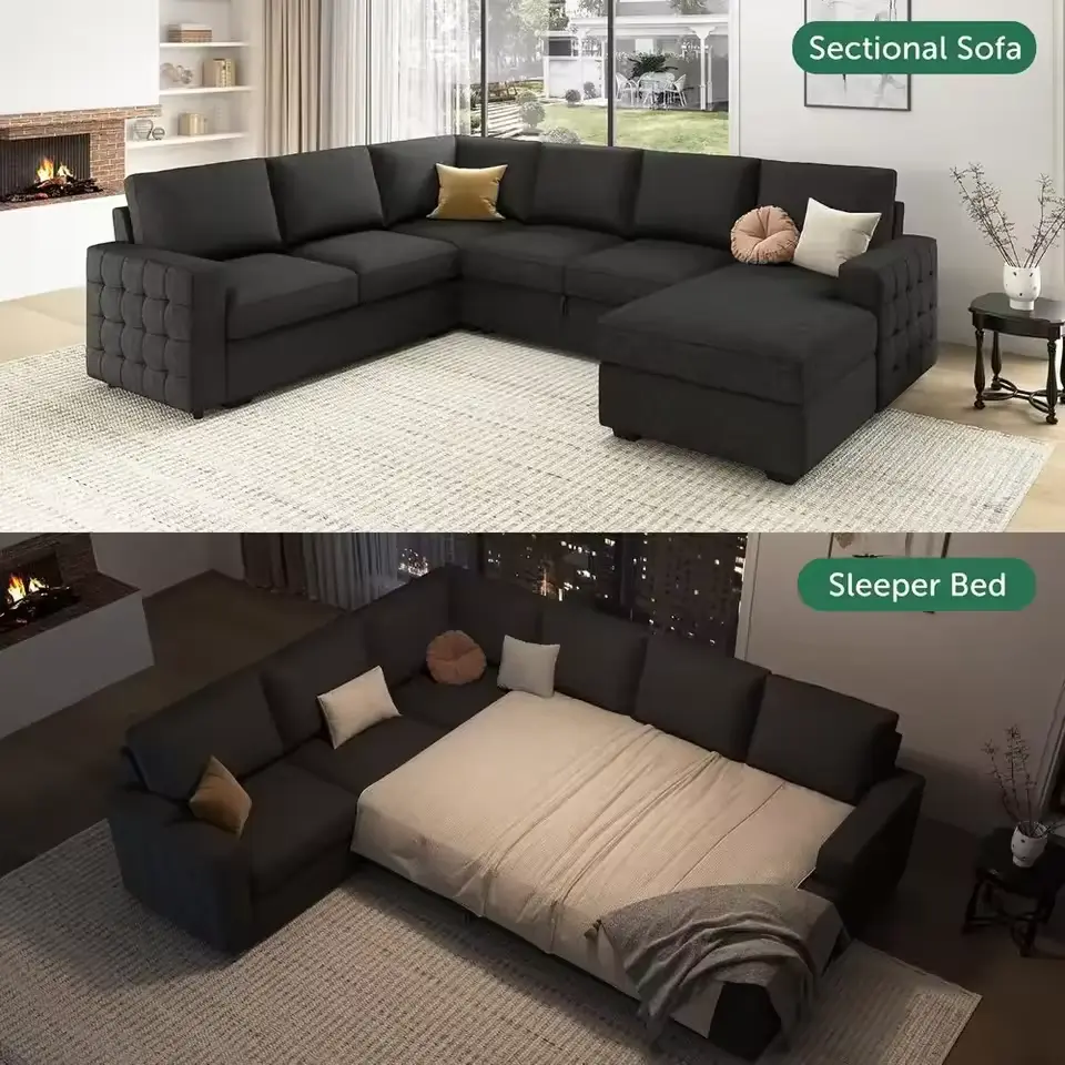 large sectional with pull out bed