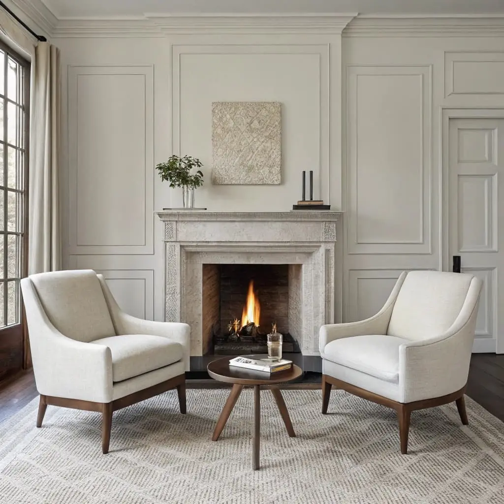 how to style furniture around a fireplace