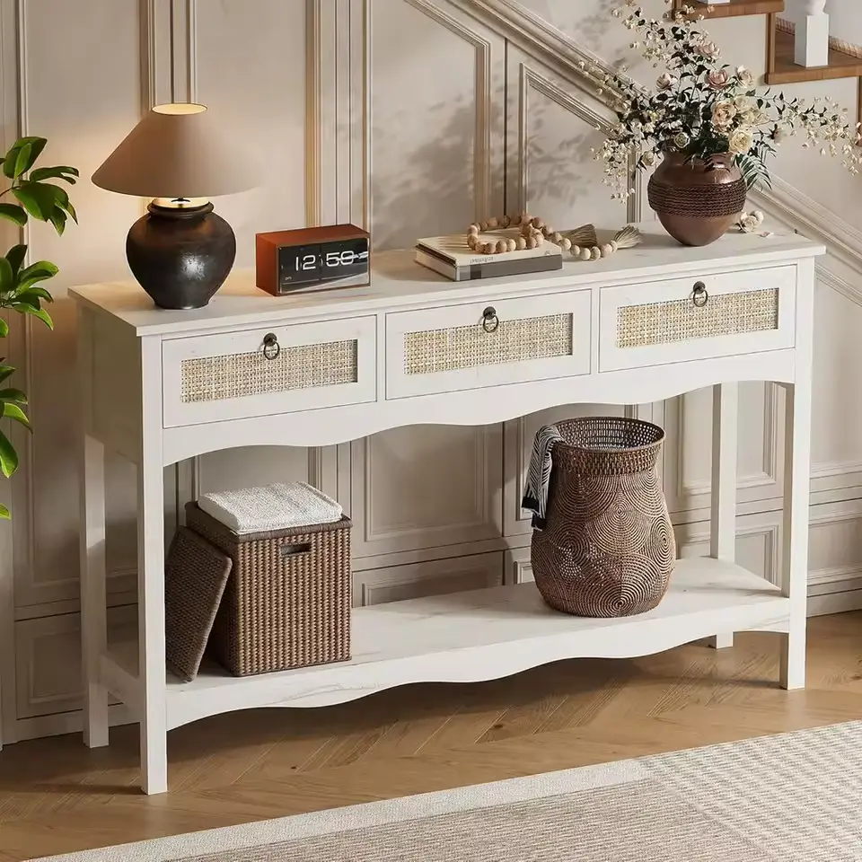 white and oak table