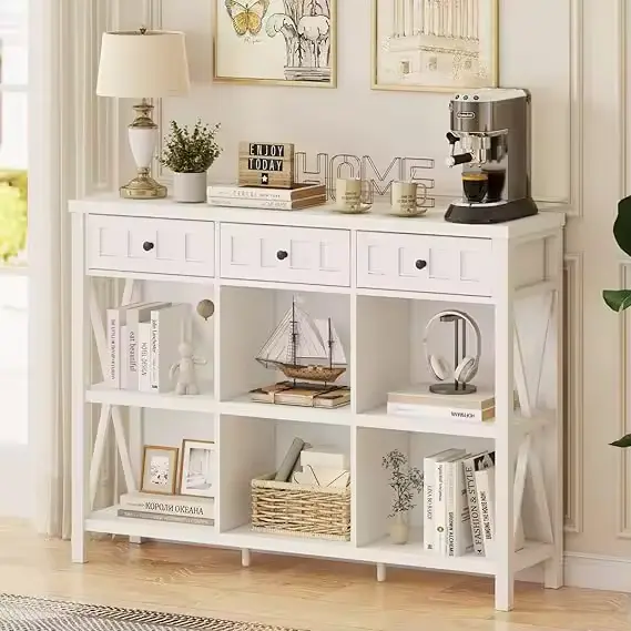 white and oak furniture