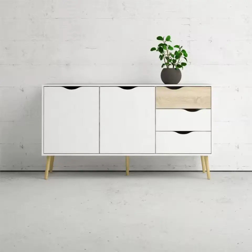white and oak furniture