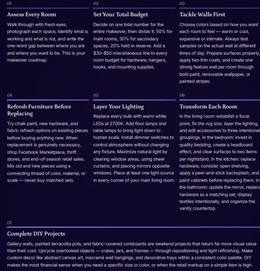 Inside page — action plan